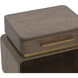 Taro 28.25 X 26.5 inch Brown / Brushed Gold Nightstand